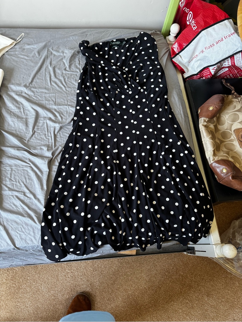 Black Polka Dot Women's Skirt - Classic A-Line